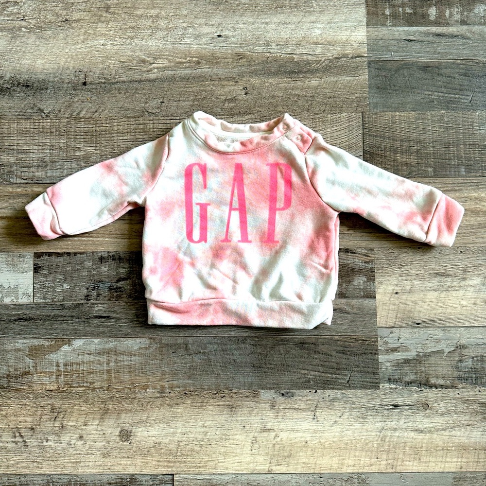 Gap 3-6 Mo Girls Pink Tie Dye Sweatshirt